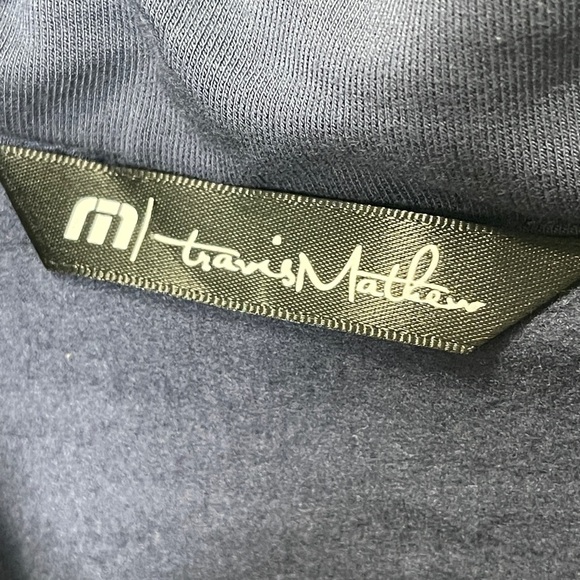 Travis Mathew Valiant Quarter 1/4 Zip Pullover Sweater Mens Size XL Mood Indigo - Picture 9 of 11